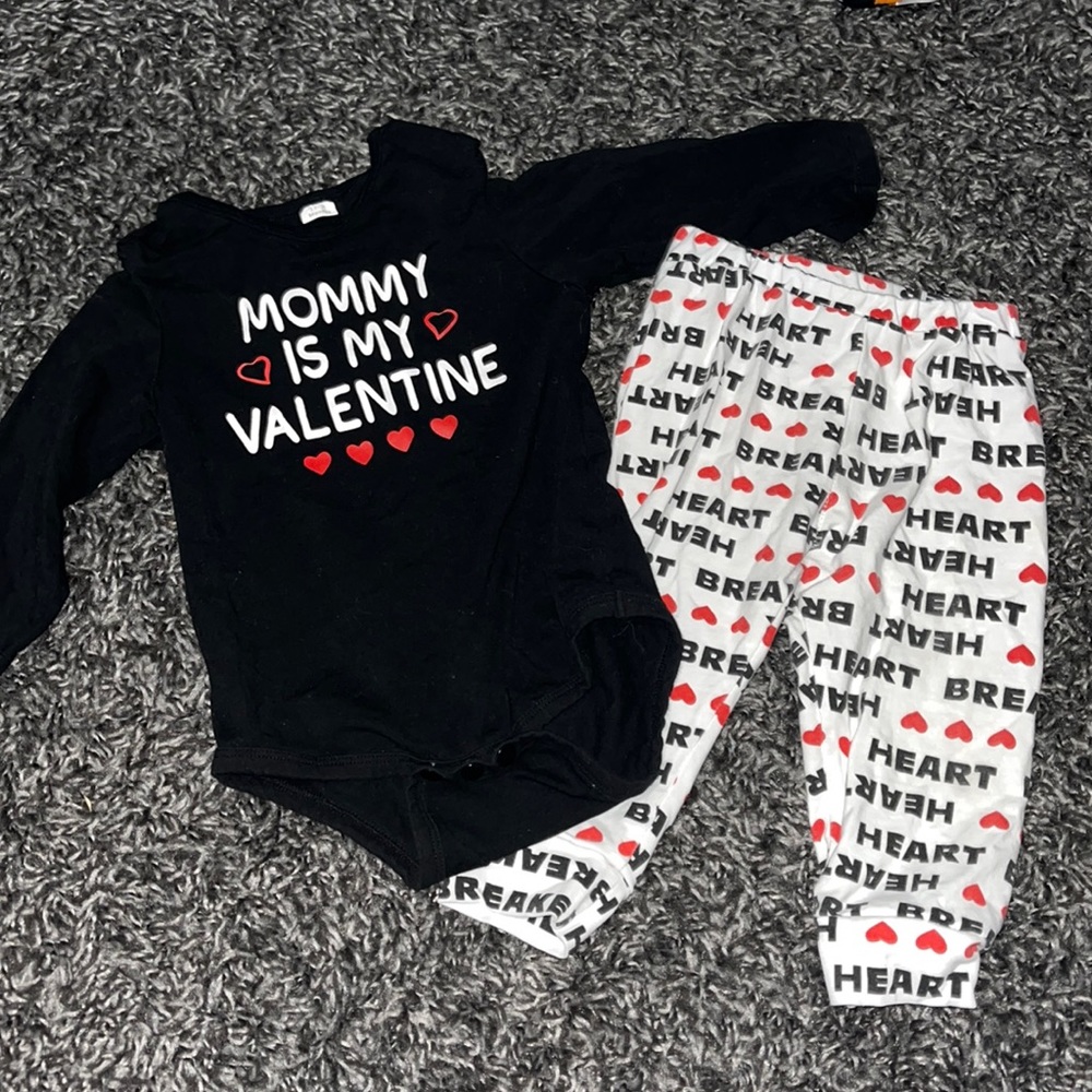 Mommy is my Valentine matching top and bottom 12-18 months